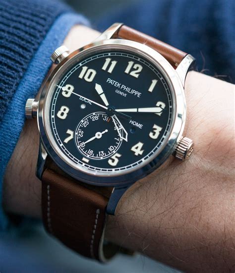 patek philippe complications calatrava pilot travel time 5524g-001|Patek Philippe pilot review.